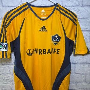 Adidas Clima365 MLS LA Los Angeles Galaxy #23 David Beckham Jersey Rare Gold NEW